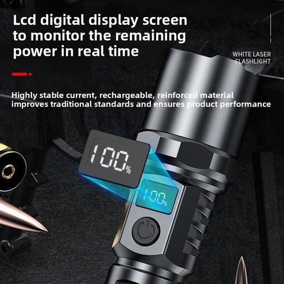 strong flashlight rechargeable with digital display Outdoor Lighting & Tools product image 4