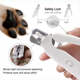 Pet Nail Clippers, Quiet Pet Nail Grinder with 2 LED Lights for Large Medium Small Puppy Dogs and Cats, Pet Nail Grooming Tool