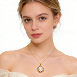 24K Gold Sun Pendant Necklace Choker
