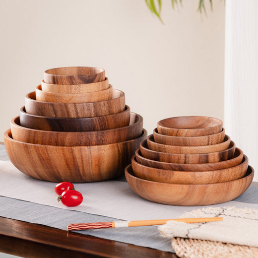 Acacia Wood Salad and Soup Bowls