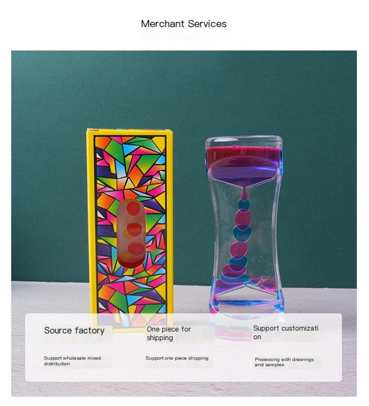 Liquid hourglass timer color blend options