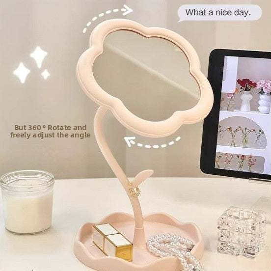 Sunflower Rotatable Makeup Mirror with Storage Base, image 8 of 10