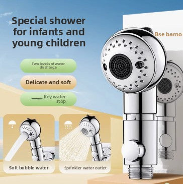 Infant shower head with adjustable spray and accessories product image 1