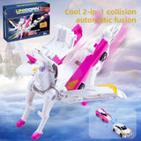 Winged Pegasus Transformable Toy with Magnetic Collision Feature