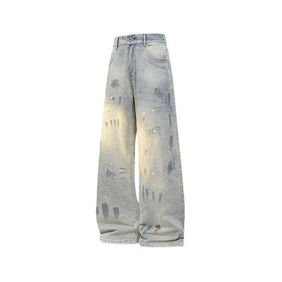 Vintage Splatter Paint Denim Jeans