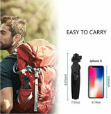 Selfie stick tripod folded into tripod mode