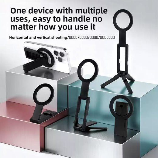 Magnetic Phone Stand with Foldable Tripod