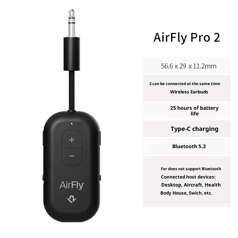 AirFly Pro 2 wireless transmitter top view