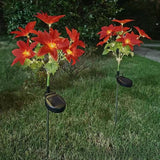 Solar Poinsettia Garden Lights