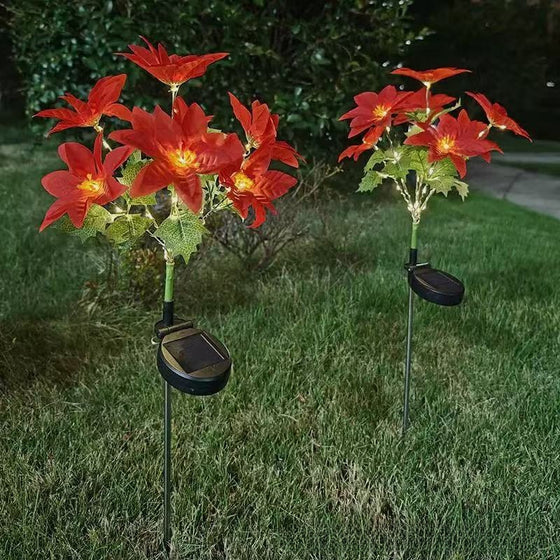 Solar Poinsettia Garden Lights Outdoor & Pond Lighting product image 1