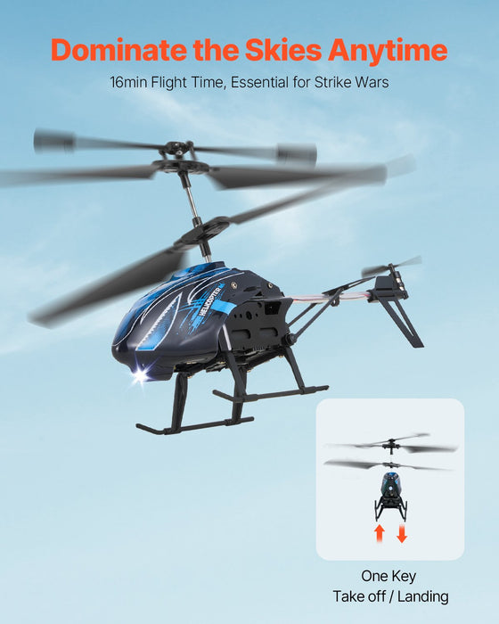 RC helicopter in flight with one-key takeoff and landing, 16 minute flight time