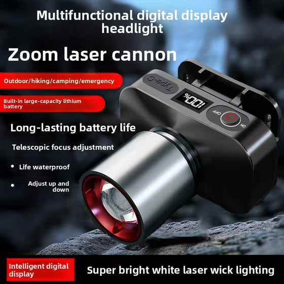 Adjustable Focus LED Headlamp with Digital Display Outdoor Lighting & Tools product image 1