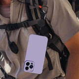 Retractable phone lanyard clipped to belt loop
