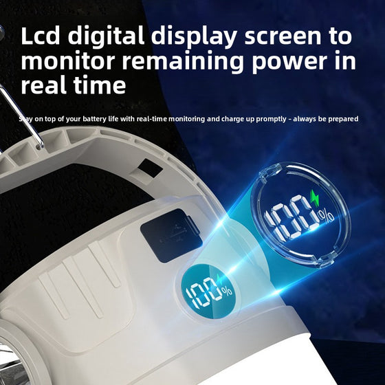 Solar Rechargeable Camping Light with Digital Power Display Outdoor Lighting & Tools product image 2