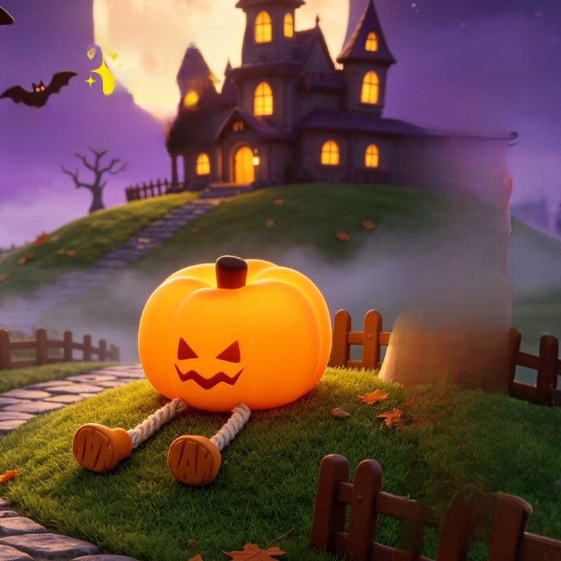 Halloween Pumpkin Silicone Touch Night Light