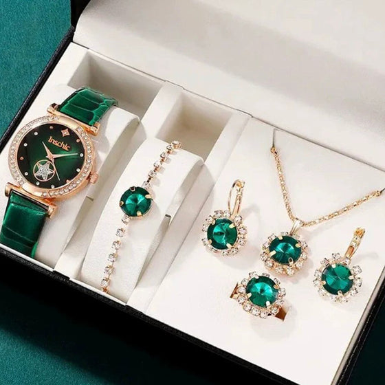 Simple Rhinestone Women's Quartz Watch with Imitation Leather Strap