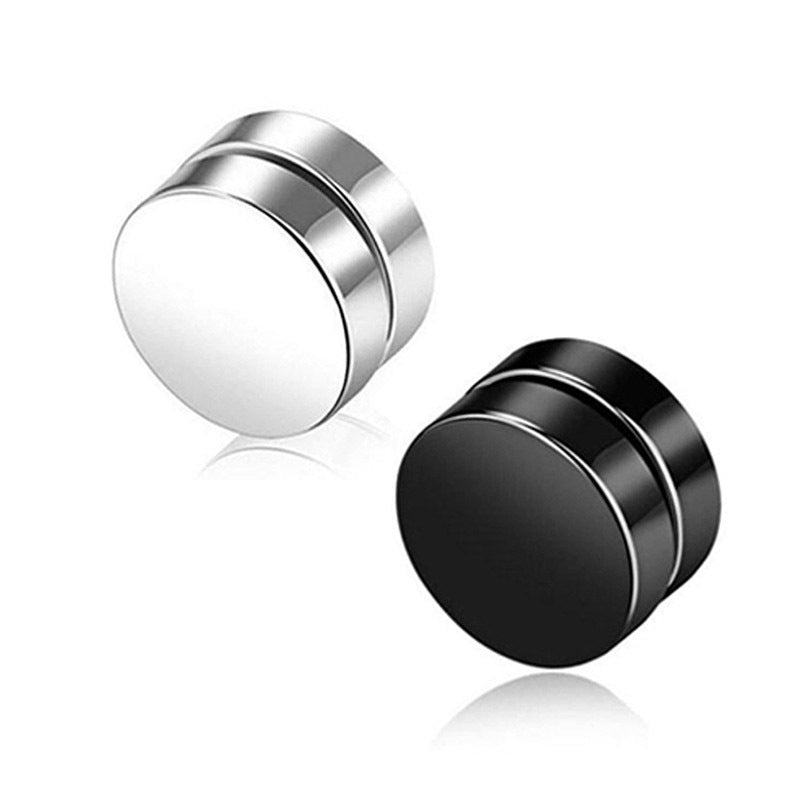 Minimalist Round Magnetic Ear Clip No Piercing Double-Sided Fake Earrings for Men and Women