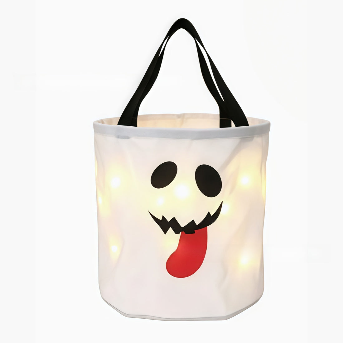 Halloween Glowing Pumpkin Candy Bucket with LED Lights