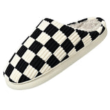 Checkerboard Plush Home Slippers