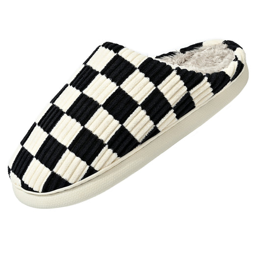 Checkerboard Plush Home Slippers Formal Shoes product image 4