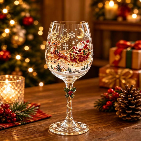 Christmas Glass Art Cup Art Glass Goblet product image 4