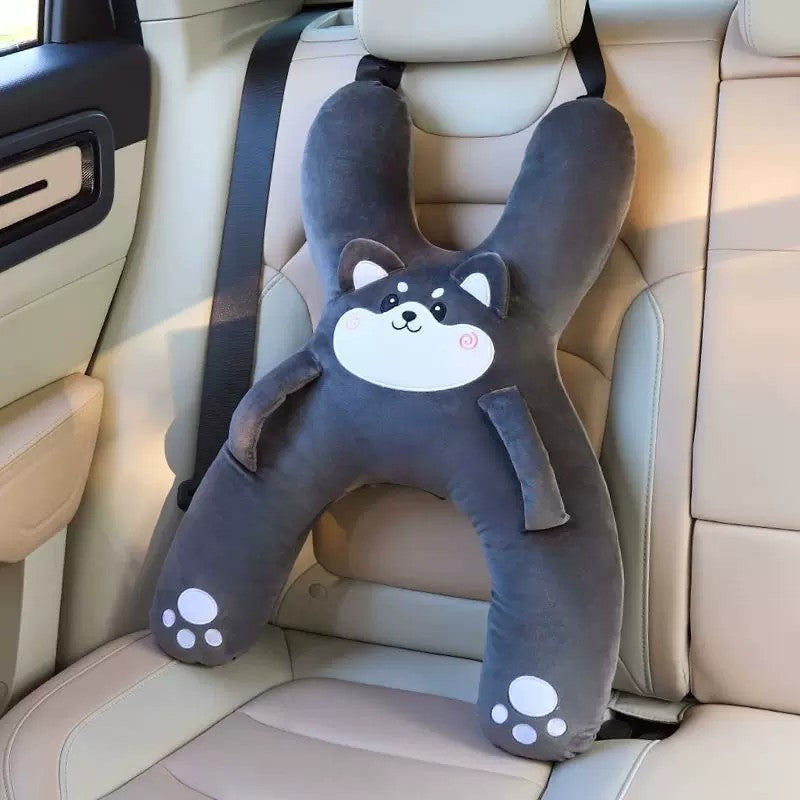 Cartoon Plush Kids Car Seat Travel Pillow Neck Support Nap Cushion