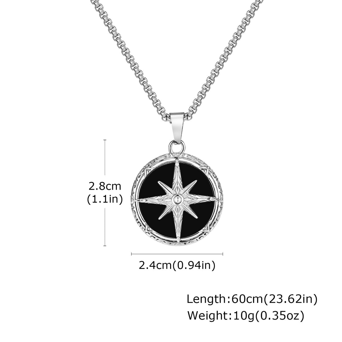 Stainless steel eight-pointed star necklace