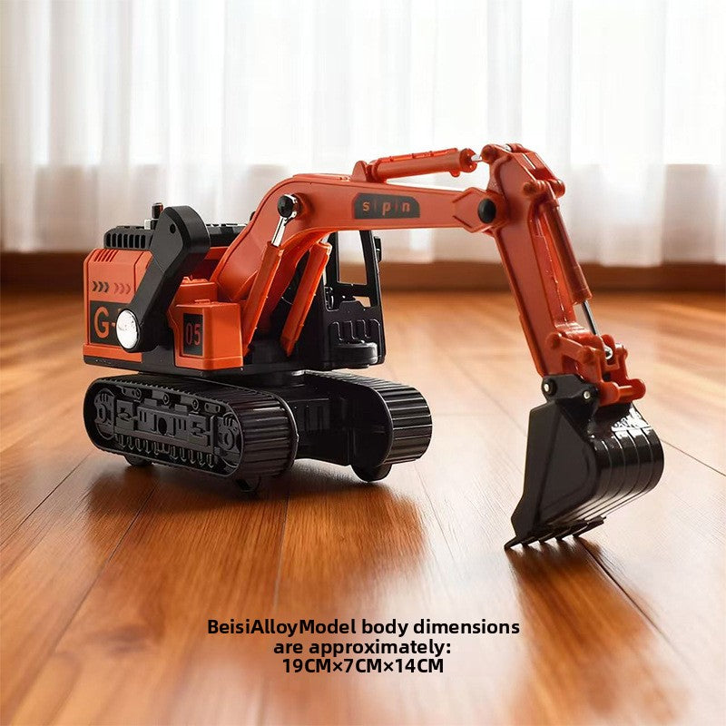 Alloy Hand-Cranked Construction Vehicle Toy Set