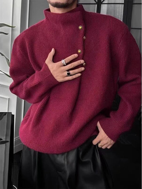 Men's Casual Turtleneck Long Sleeve Knitwear Top