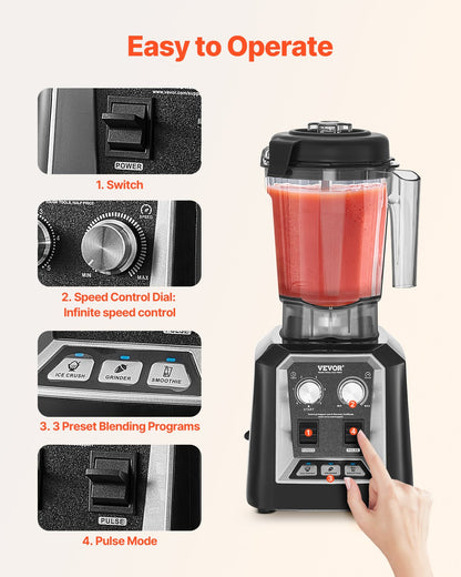 1400W 68oz Kitchen Smoothie Blender