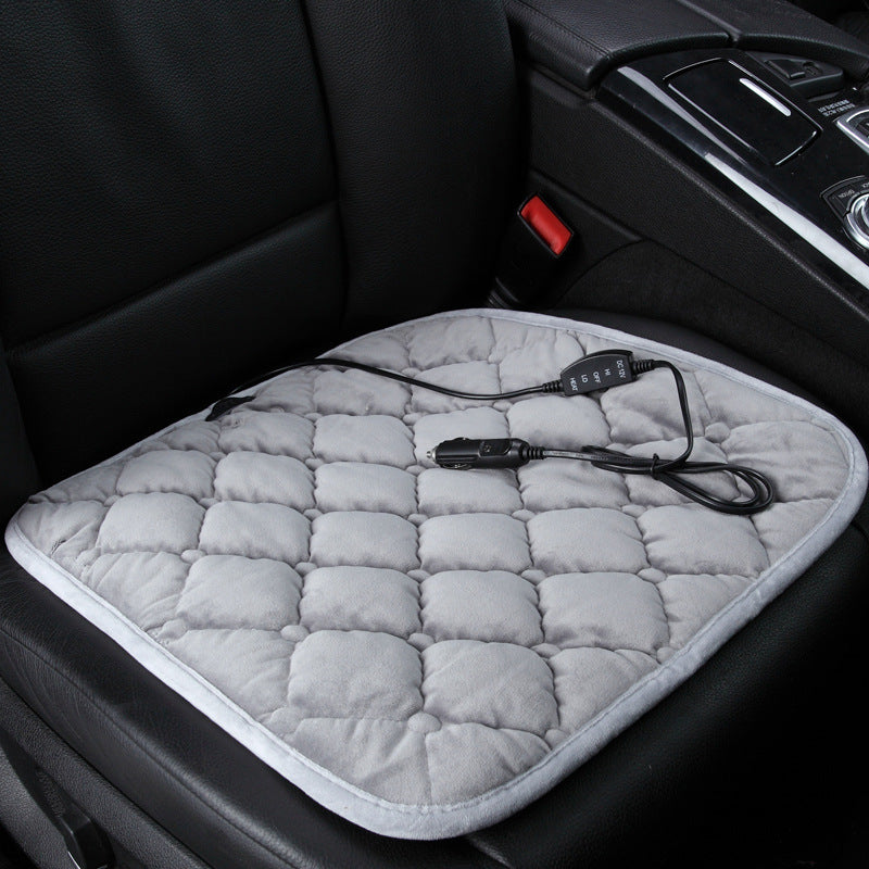 Plush Heated Car Seat Cushion 12V USB Winter Warmer, image 3 of 20