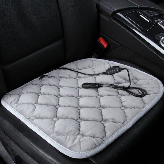 Plush Heated Car Seat Cushion 12V USB Winter Warmer, image 3 of 20
