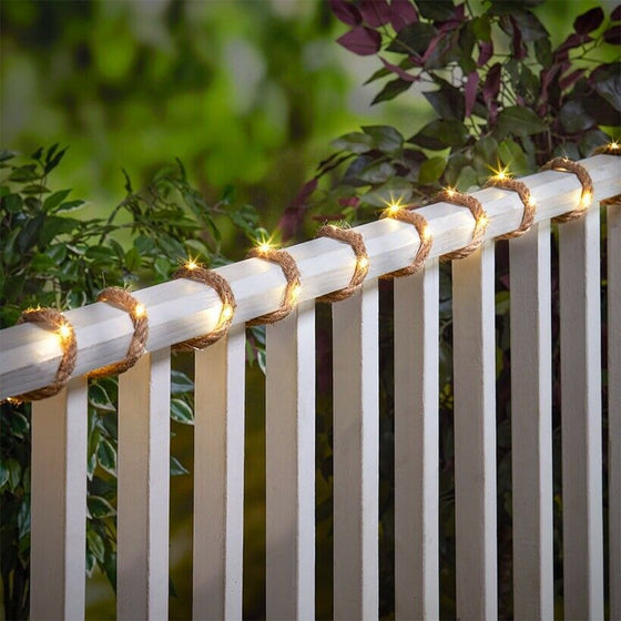 solar hemp rope light string Decor product image 3