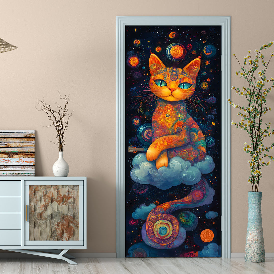 Creative Wooden Door Refurbished Door Stickers Wall Stickers
