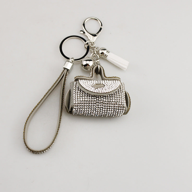 Rhinestone Mini Purse Keychain Coin Pill Earphone Holder Bag