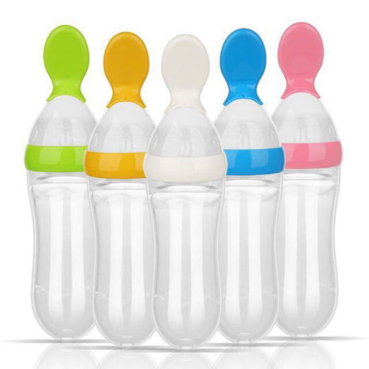 Silicone Squeeze Feeding Bottle for Infants