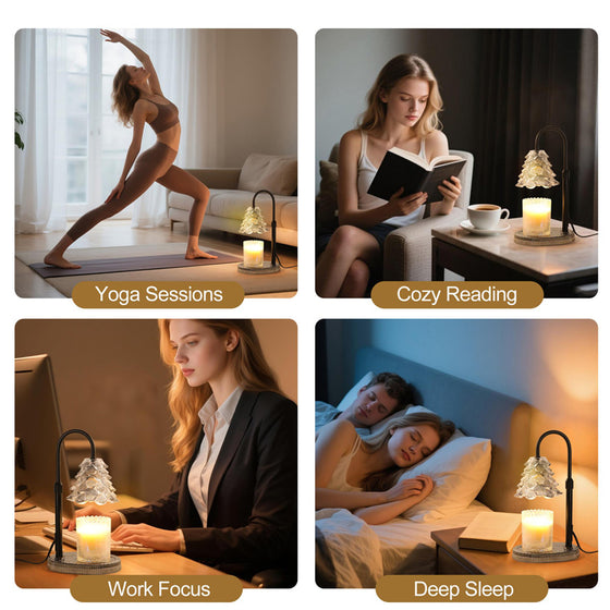 Candle warmer lamp used during yoga, reading, work and sleep