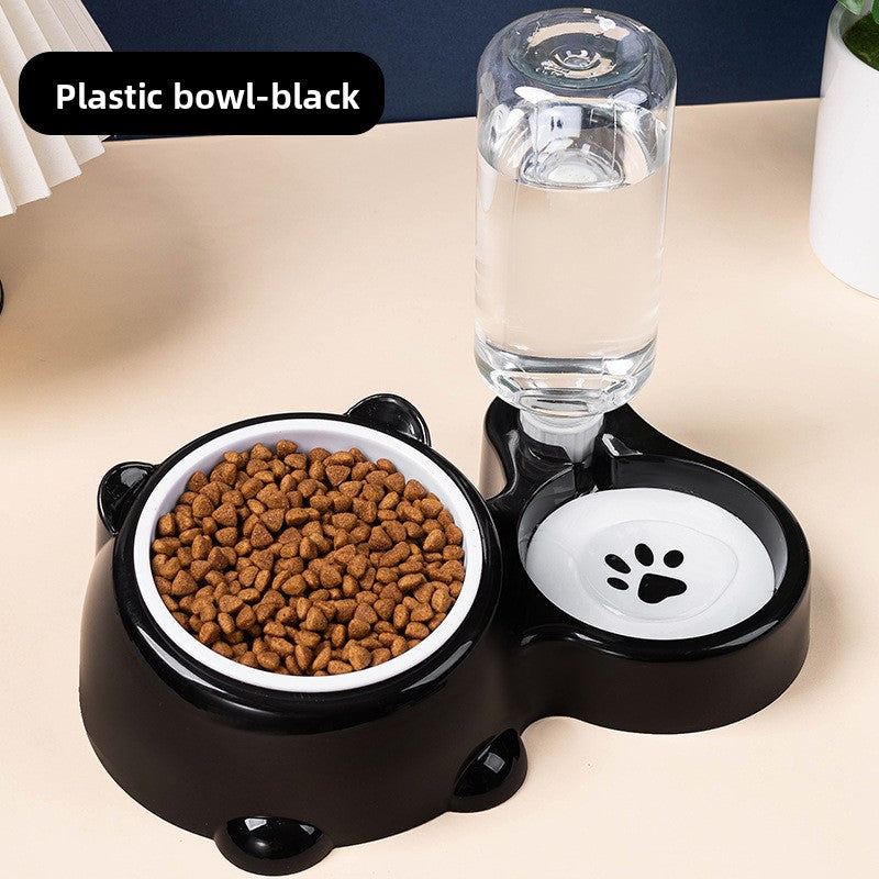 Cat and dog oblique mouth  bowl