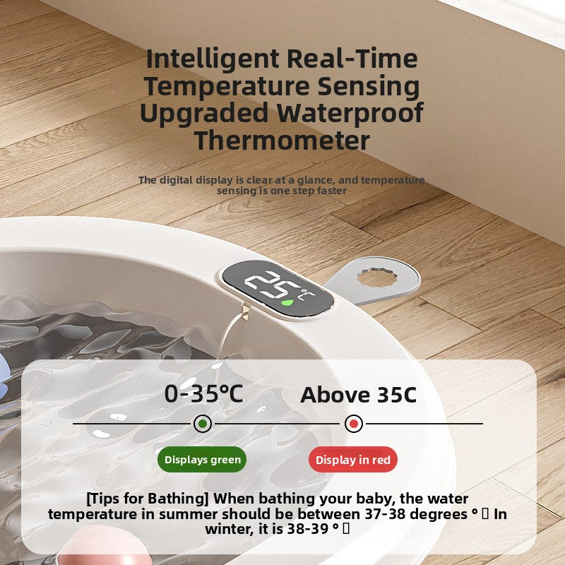 Foldable Baby Bathtub with Temperature Display