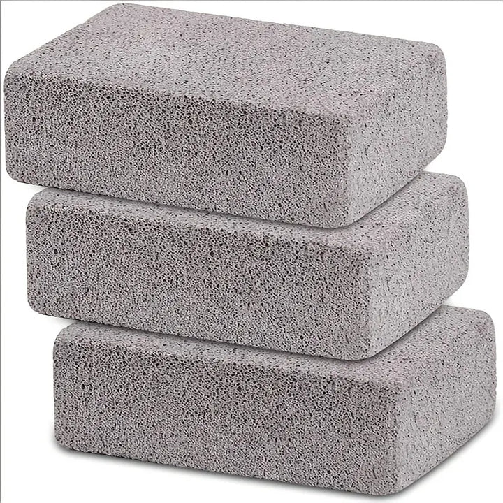 Grill cleaning brick used on a flat-top griddle