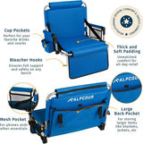 Universal clip attached to bleacher bench