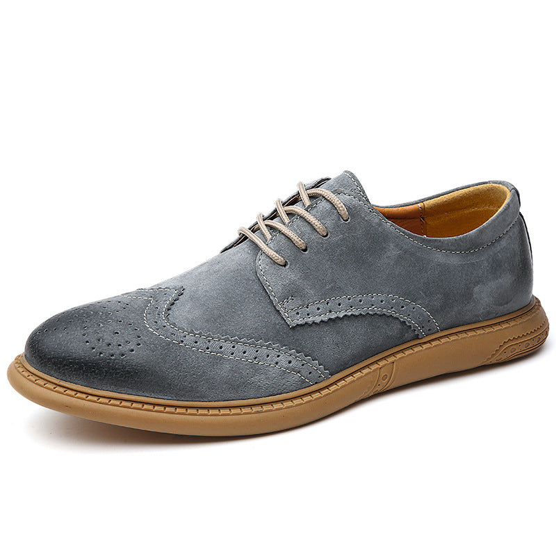 Men's Brogue Leather Casual Breathable Loafers Driving Shoes
