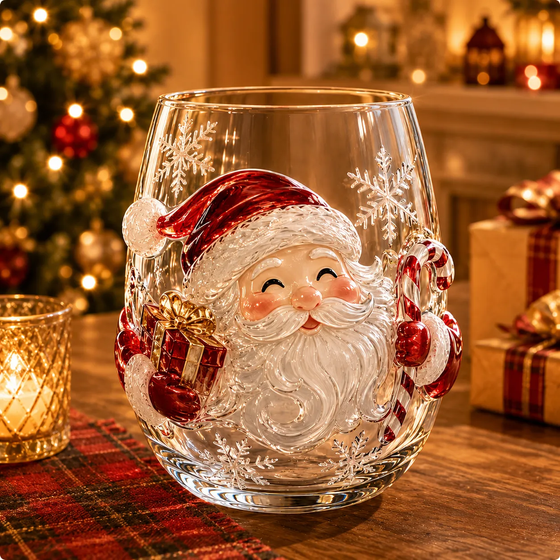 Christmas Glass Art Cups Glass Cups Egg Cups product image 1