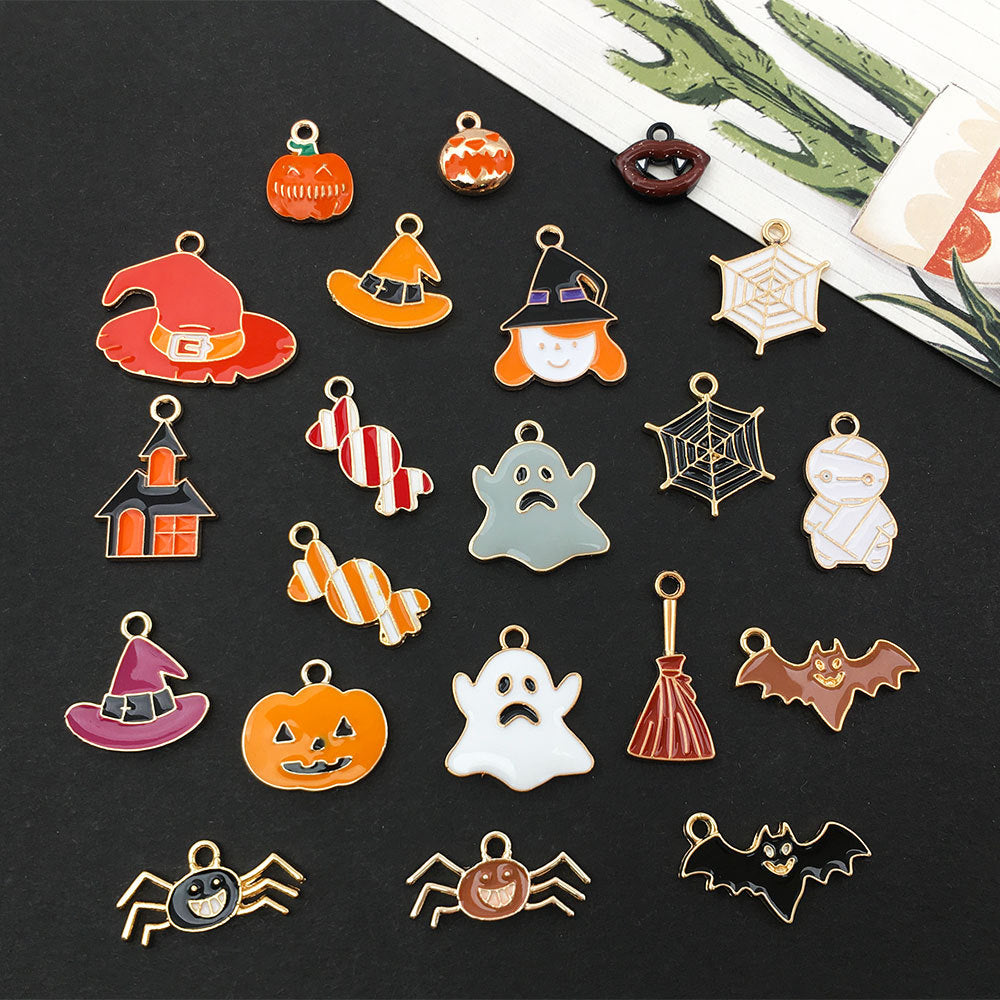 Halloween Oil-Drip Alloy Pendant Charms