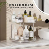 Pack of 2 Double Layer Rotating Spice Rack Organizer