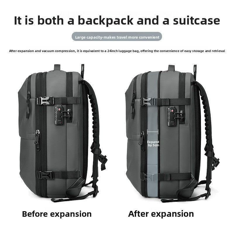Men's Large Capacity Water-Resistant Vacuum Compression Travel Backpack
