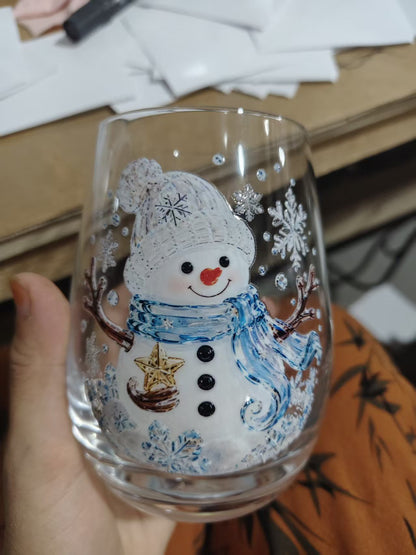 Christmas glass art cups glass cups egg cups