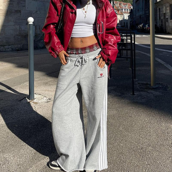 Wide-leg plaid waistband casual pants, photo 4