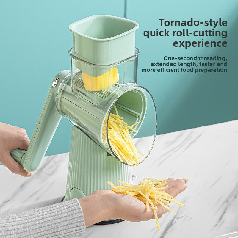 Stainless steel roller vegetable slicer