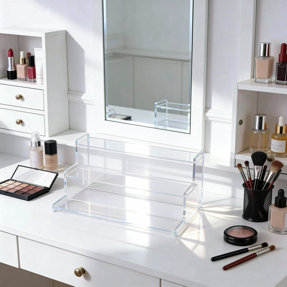 Acrylic Tiered Display Stand for Cosmetics and Collectibles